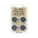 Tim Holtz Idea-Ology Metal Shape Seals 4/Pkg, Christmas