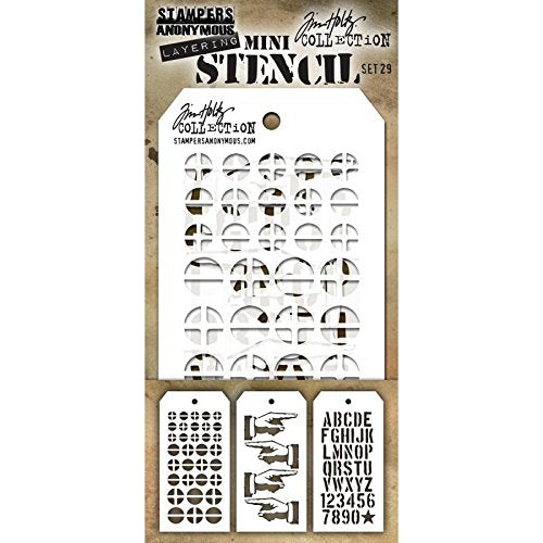 Tim Holtz, Mini Stencil Set 29 - Scrapbooking Fairies