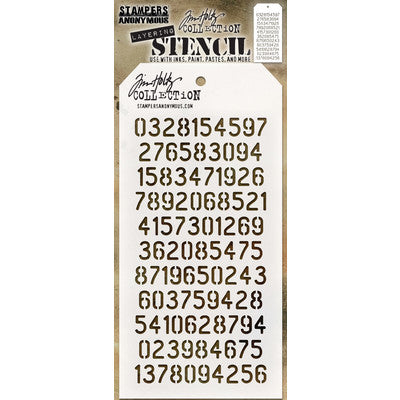 Tim Holtz Layered Stencil 4.125"X8.5", Digits