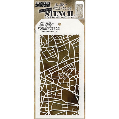 Tim Holtz Layered Stencil 4.125"X8.5", Metropolis