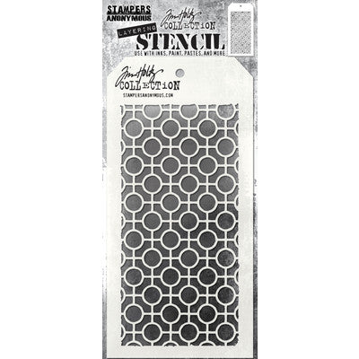 Stampers Anonymous - Tim Holtz Collection, Layered Stencil 4.125"X8.5", Linked Circles