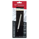 Tombow MONO Drawing Pencils 6/Pkg & Eraser Set, 2H, HB, B, 2B, 4B & 6B
