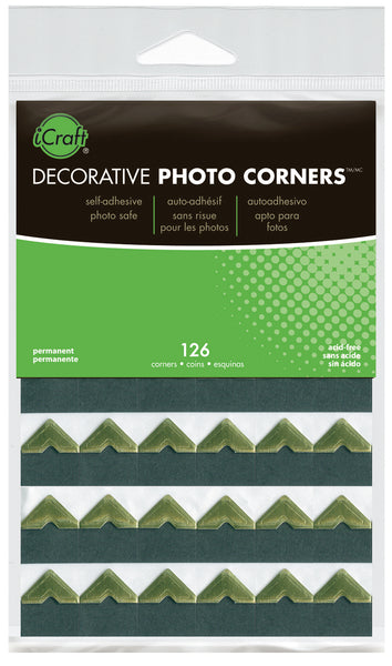 iCraft, Decorative Photo Corners 126/Pkg, Gold