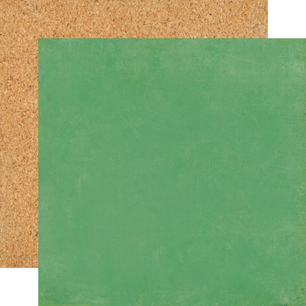 Echo Park Paper Co., Teacher's Pet, Double-Sided Solid Cardstock 12"X12", Green/Bulletin Board