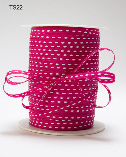 1/8 Inch Solid Stitched Center Ribbon, Fuchsia - Scrapbooking Fairies