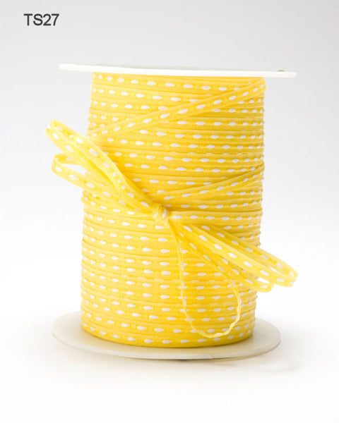 1/8 Inch Solid Stitched Center Ribbon, Yellow - Scrapbooking Fairies