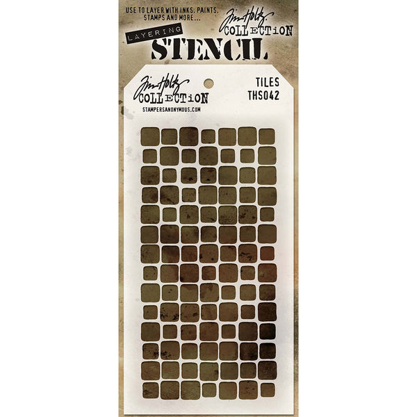 Stampers Anonymous, Tim Holtz Layered Stencil 4.125"X8.5", Tiles (THS042)