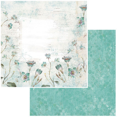 49 And Market, Vintage Artistry In Teal Double-Sided Cardstock 12"X12", Whisper