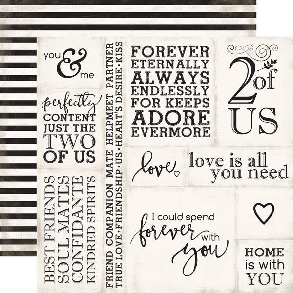 Echo Park Paper, Wedding Bliss, 12"x12" Double-sided Cardstock, Loving Words