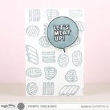 Waffle Flower Crafts Clear Stamps 4"X6"  & Dies Combo, Meat Up