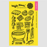Waffle Flower Crafts Clear Stamps 4"X6"  & Dies Combo, Meat Up