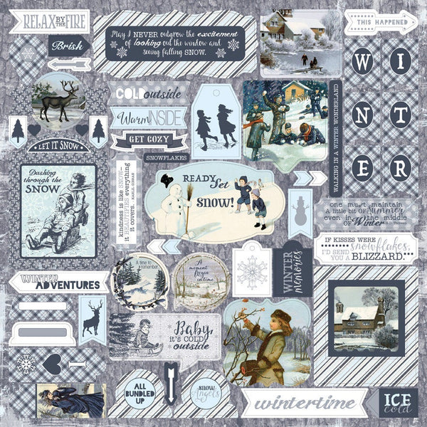 Wintery, Cardstock Stickers 12"X12", Details