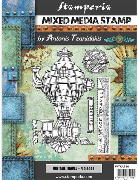 Stamperia Cling Stamp 5.90"X7.87",  Sir Vagabond, Vintage Travel