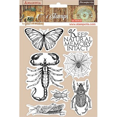 Stamperia, HD Natural Rubber Stamp, 5.5"X7", Butterfly, Amazonia