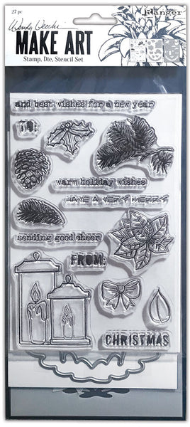 Wendy Vecchi Make Art Stamp, Die & Stencil Set, Warm Wishes