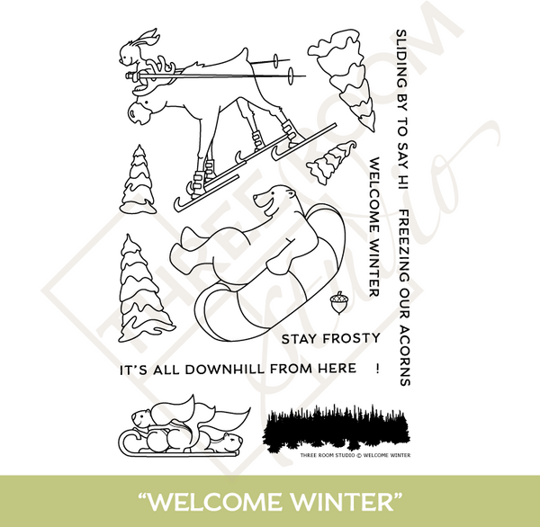 Three Room Studio, "Welcome Winter" Clear Stamp Set