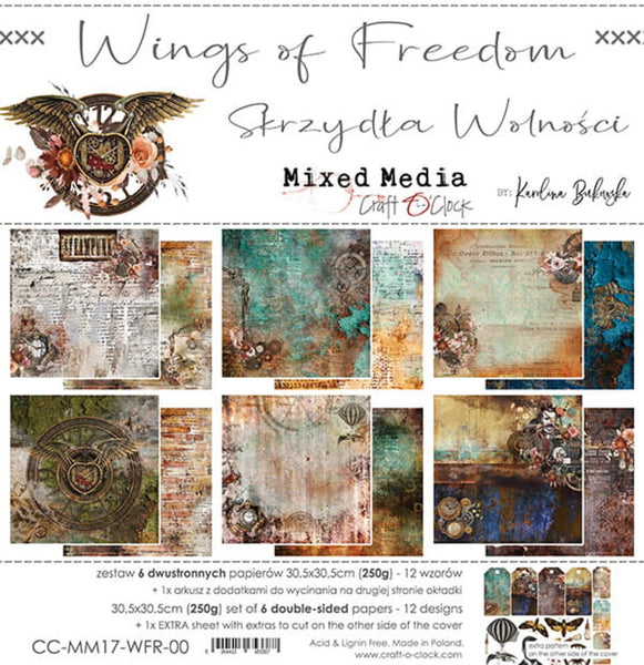 Craft O'Clock, 12"x12" Doube-Sided Paper Pad, Wings of Freedom