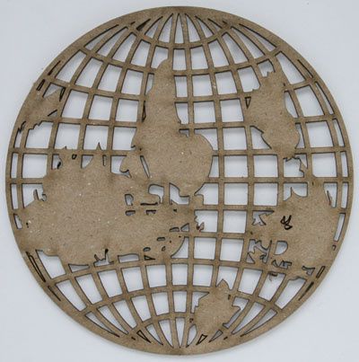 Southern Ridge, Chipboard Die Cut, World Globe