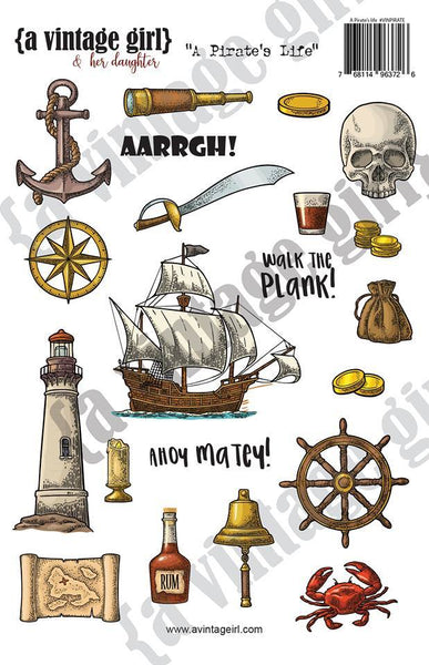 A Vintage Girl & her daughter, Its A Pirate Life Sticker Set