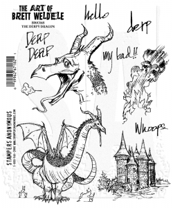 Stampers Anonymous, Brett Weldele,  Cling Mount Stamps, The Derpy Dragon