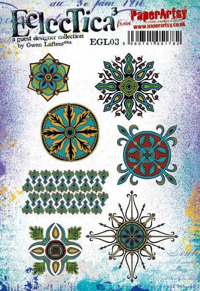 PaperArtsy, E³ Gwen Lafleur 03 Cling Stamps (A5 set, trimmed, on EZ)