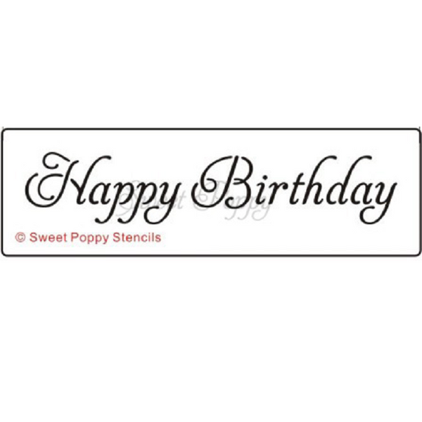 Sweet Poppy Stencil: Happy Birthday