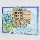 Heartfelt Creations, Cottage Garden Collection, Cling Rubber Stamp Set & Dies Set Combo, Cottage Window & Hydrangea