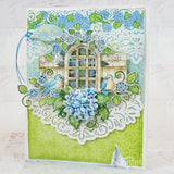 Heartfelt Creations, Cottage Garden Collection, Cling Rubber Stamp Set & Dies Set Combo, Cottage Window & Hydrangea