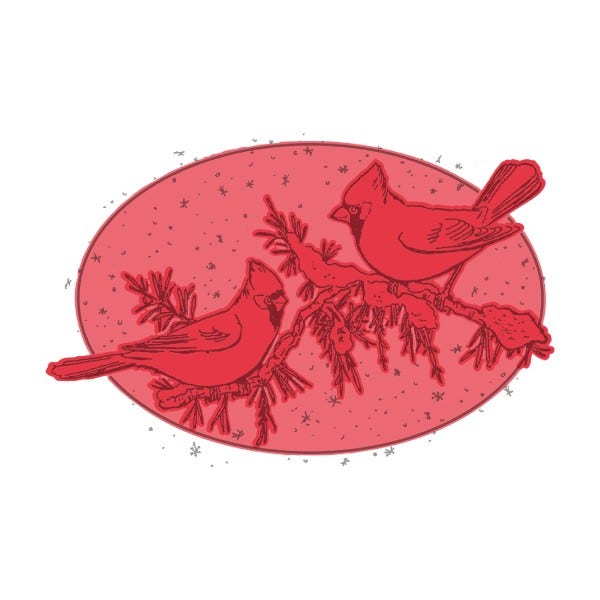 Heartfelt Creations, Snowy Pines Cardinals, Dies