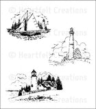 Heartfelt Creations, Balmy Breeze Collection, Cling Stamps Set, High Seas