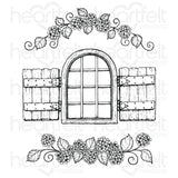Heartfelt Creations, Cottage Garden Collection, Cling Rubber Stamp Set & Dies Set Combo, Cottage Window & Hydrangea