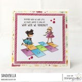 Stampingbella, Cling Stamps, Tiny Townie Playing Hopscotch