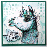 Pink Ink Designs, A5 Clear Stamps Set, Llama Queen