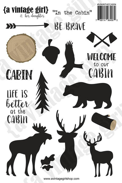 A Vintage Girl & her daughter, In The Cabin Sticker Set