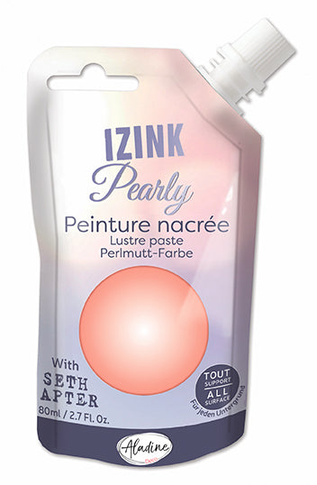 Aladine IZINK Pearly Lustre Paste by Seth Apter, Pale Peach (Beige), 80ml