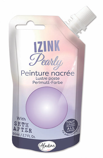 Aladine IZINK Pearly Lustre Paste by Seth Apter, Smokey Lilac (Violet Pastel), 80ml