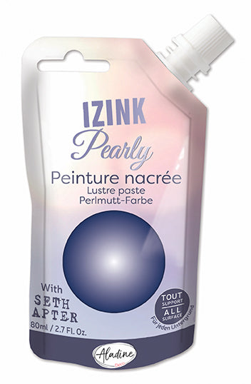Aladine IZINK Pearly Lustre Paste by Seth Apter, Indigo (Bleu électrique), 80ml