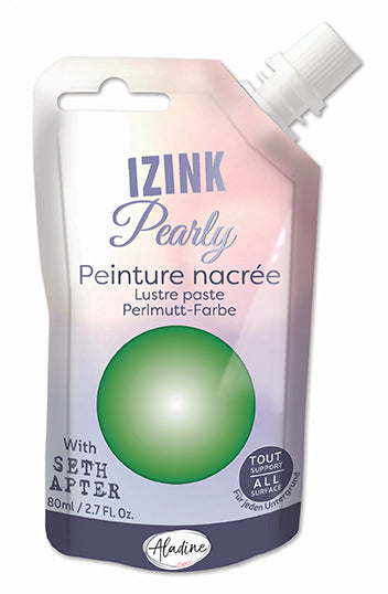 Aladine IZINK Pearly Lustre Paste by Seth Apter, Jade (Vert), 80ml