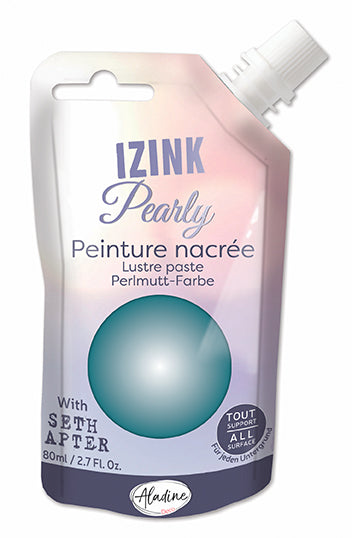 Aladine IZINK Pearly Lustre Paste by Seth Apter, Ocean (Turquoise), 80ml
