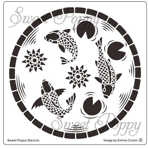 Sweet Poppy Stencil: Koi Pond