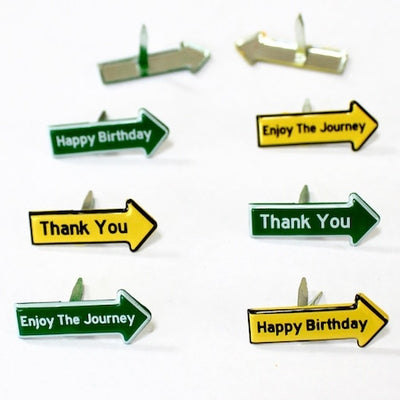 Shape Brads 12/Pkg, Road Sign (Arrow Birthday)