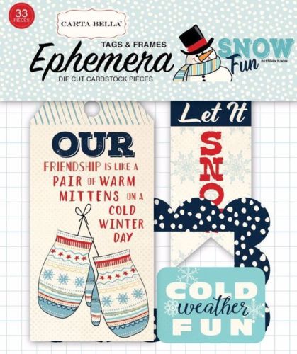Carta Bella, Snow Fun Frames & Tags Ephemera, Cardstock - Scrapbooking Fairies