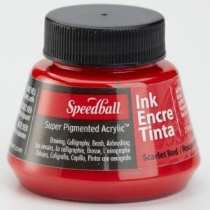 Speedball Super Pigmented Acrylic Ink 2oz, Scarlet Red