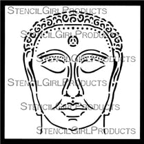Stencil Girl, Chinese Garden Buddha Small, 6"x'6" Stencil, Designed by Gwen Lafleur