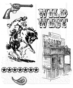 Tim Holtz Cling Stamps 7"X8.5", Wild West (CMS109)
