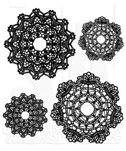 Tim Holtz Cling Stamps 7"X8.5", Doily (CMS254)